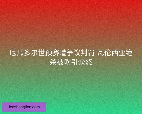厄瓜多尔世预赛遭争议判罚 瓦伦西亚绝杀被吹引众怒